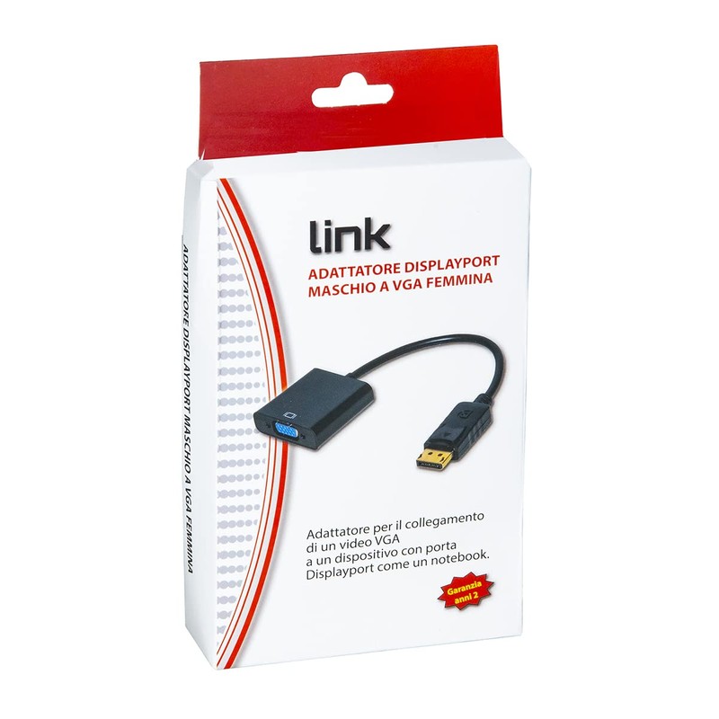 Link LKADAT19 DisplayPort Male to VGA Female Adapter 15cm