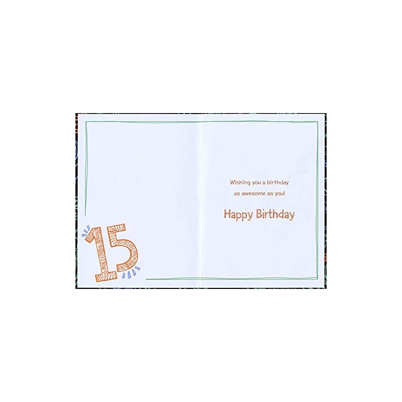 Designer Greetings Bronze Foil Scribble on Black Background Age 15