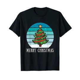 Christmas Tree Merry Christmas Tree Vintage Gift T-Shirt, black