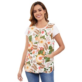 Nanxson Printed Cobblers Apron Adjustable Neckline Buttons Women Tabards with pockets Apron for Cleaning, Painting, Gardening