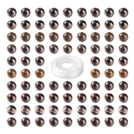 BEEFLYING Pack of 100 8 mm Natural Red Tiger Iron Round Beads Real Gemstone Loose Spacer Beads Smooth Surface Beads for Bracelet Necklace Jewellery Making