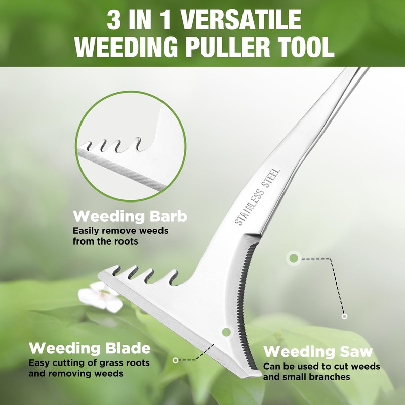 WORKPRO Crack Weeder, 12.5" Stainless Steel Crevice Weeding Tool with