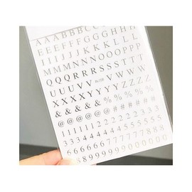 Letters Numbers and Character Nail Stickers English Alphabet Nail Decals Me358 Silver Nail Wraps Art Stickers Manicure Supplies for Women for Home Nails Full Long Lasting Easy Apply and Remove
