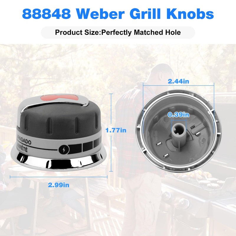 Kscjdg 88848 Genesis Burner Knobs Replacement Weber Genesis Gas Grill