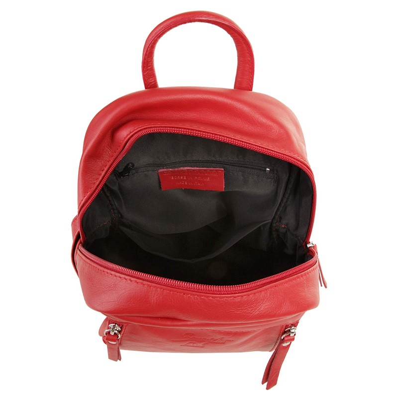 Samantha Look Women's Genuine Leather Backpack | | 019574, red
