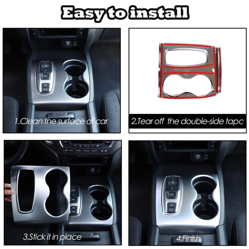 Heutamo Center Console Gear Shift Cup Holder Panel Trim Cover