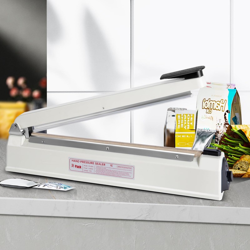 R-PACK Impulse Heat Sealer with Hot Cutting Wire, Heavy-Duty Bag