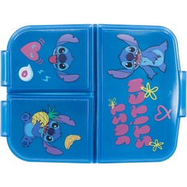 Golddunes Stitch Lunchbox Kids Character 3 Compartment Sandwich Lunch Box School Re-Usable Plastic