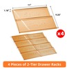 PanPanPal Spice Drawer Organizer, 4 Tier- 4 Pack Amber Acrylic