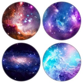 Junddla（4 Pack） Cellphone Stand,Cell Phone Finger Foldable Holder Grip for Smartphones and Tablets - Purple Blue Galaxy Nebule, HOUJ-46