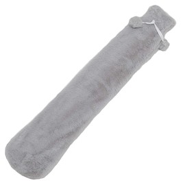 Long Hot Water Bottle with Cover,2L Hot Water Bottle with Removeable & Washable Soft Plush Cover Warm in Winter,Natural Rubber Bottle for Neck,Waist,Back,Legs,Shoulder,74 x 13cm (Light Grey)