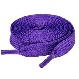 Olukssck 1 Pair Flat Shoe Laces for Sneakers, 2/5" Wide Athletic Shoelaces Dark Purple 54 inch(137cm)