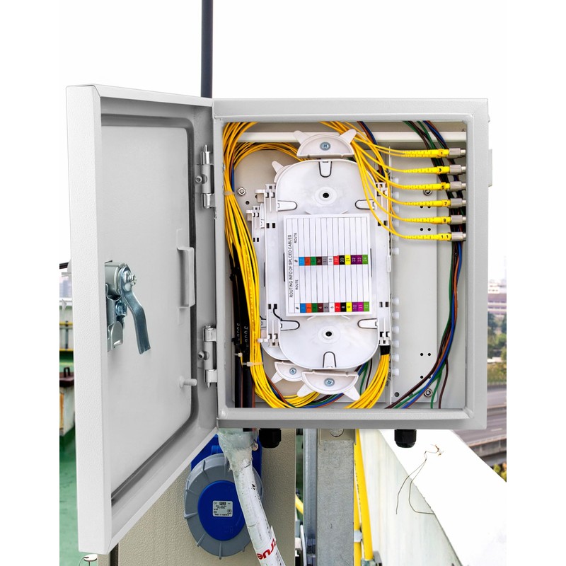 QWORK Heavy-Duty Outdoor Electrical Box, Fiberglass Reinforced Polyester, Steel, 12x10x6