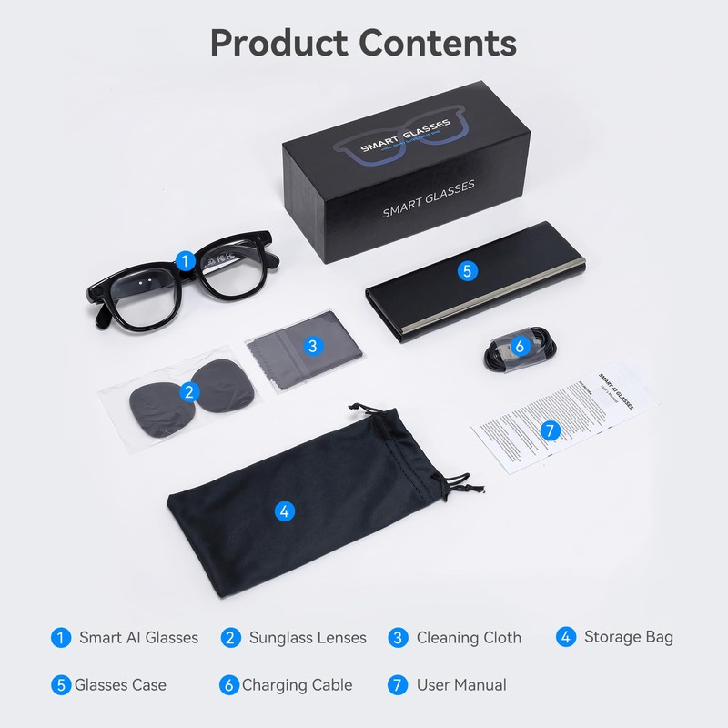 Vistefly AI Smart Glasses with Camera 12MP