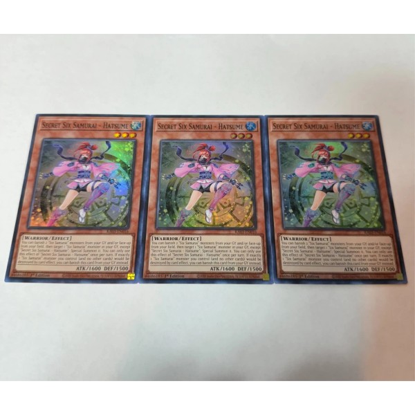 yugioh secret six samurai - hatsume super rare 3x ra03-en016