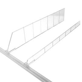 1" H Snap on Adjustable Depth Shelf Dividers for 10" D to 16" D Shelves, 20 Pack