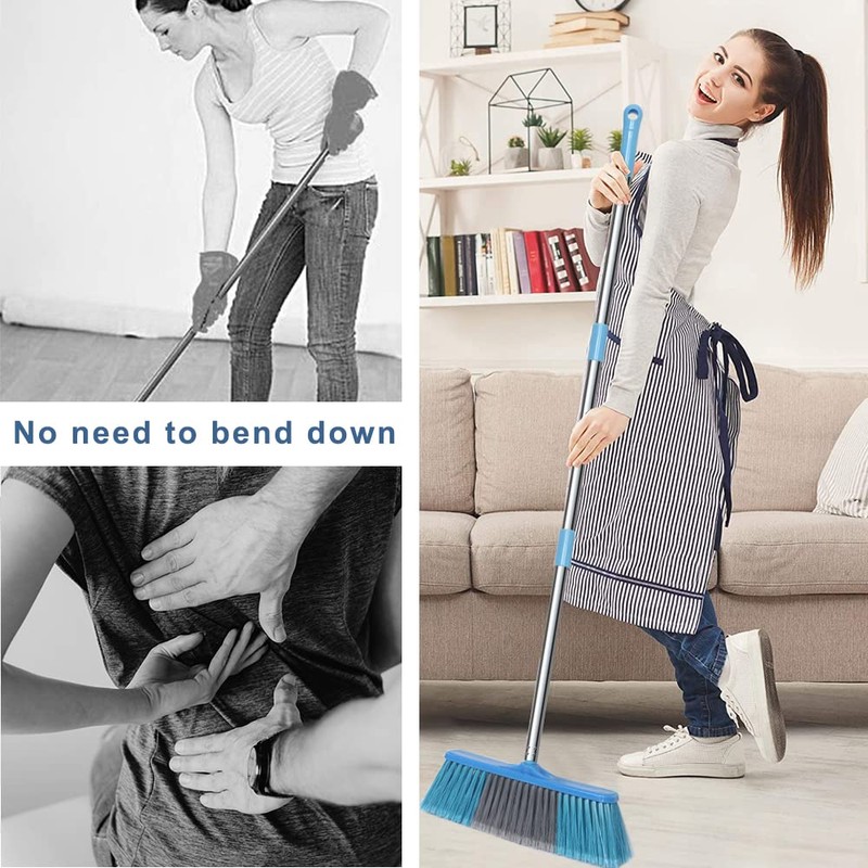 LandHope Heavy Duty Broom, 15.75in Wide Push Broom, 45.67in Long