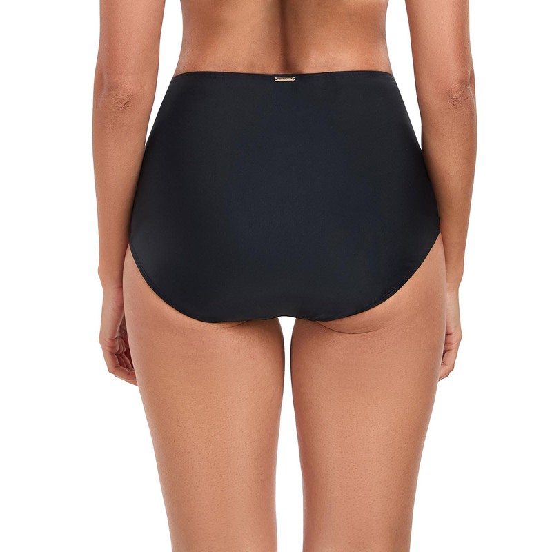 RELLECIGA Women's Black Full Coverage High Waisted Bikini Bottom Size