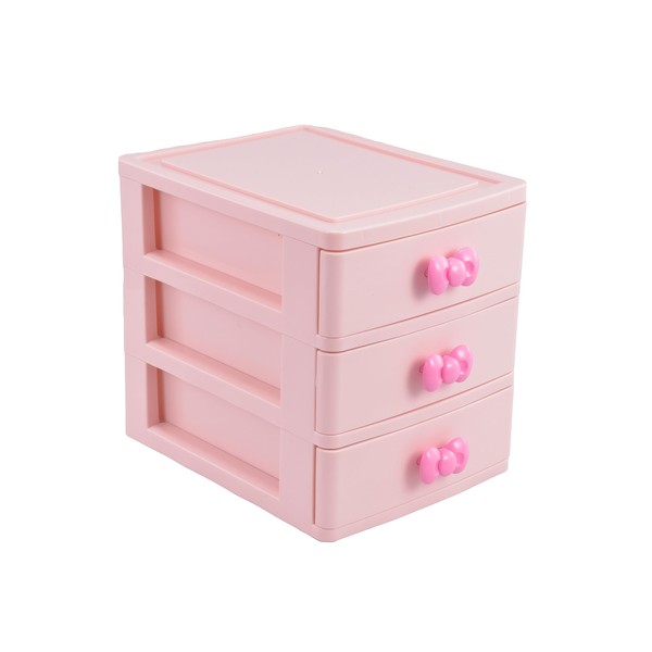 Caja de almacenamiento para cajones de computadora de color rosa