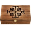 Coloch Wooden Tea Bag Storage Box with Carved Lid, 8-Compartment