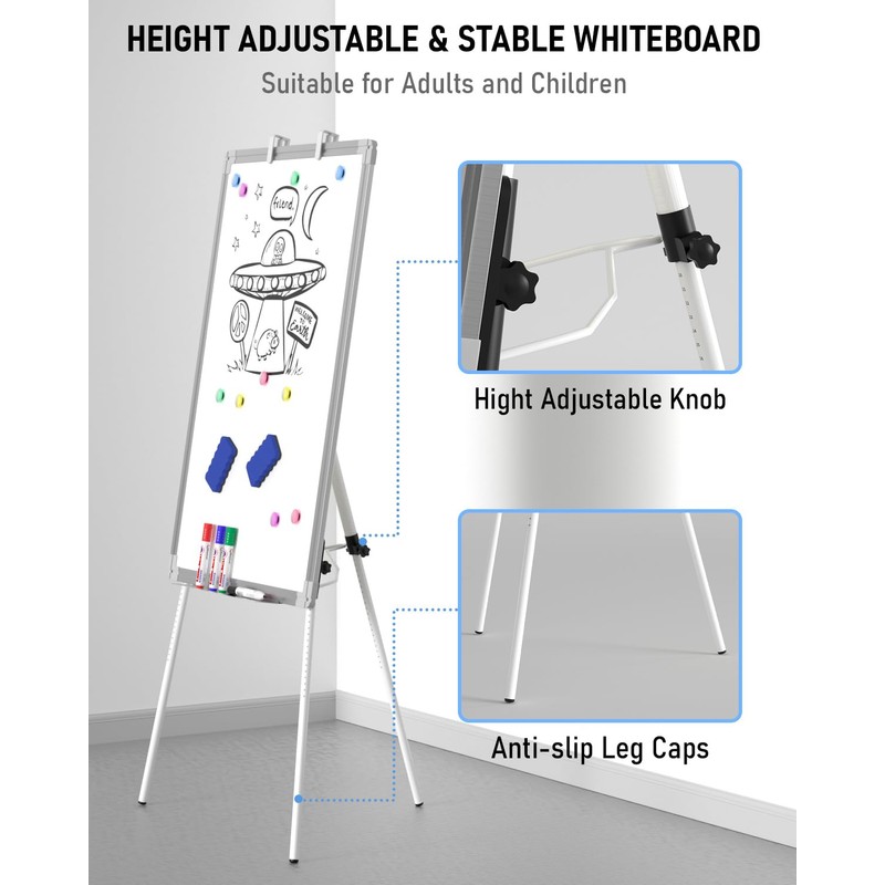 Nicpro Easel Whiteboard with Stand, 36 x 24'' Magnetic Dry