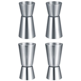 4 Stk Jigger Spirituosen Messbecher, Barmaß Messbecher Edelstahl, Dual 25/50 ml Maßnahme Cup für Bar Party Gin Wein Cocktail Shaker Messbecher