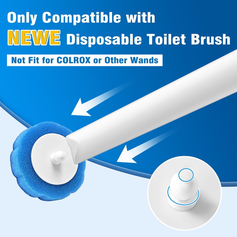 NEWE Disposable Toilet Brush Cleaner Refills 35PCS, Toilet Wand Replacement