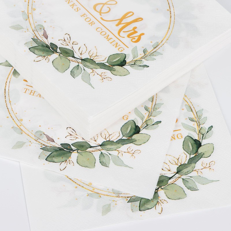 50pcs Mr & Mrs Wedding Napkins Thanks for Coming Wedding