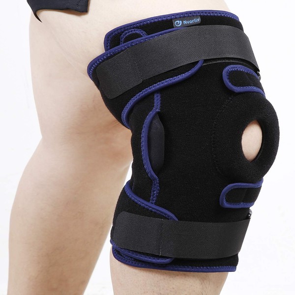 Nvorliy Plus Size Hinged Knee Brace Dual Strap Patellar Stabilization Design & High-Level Support For Arthritis, ACL, LCL, MCL, Meniscus Tear, TDislocation, Post-Surgery Recovery Fit Men & Women (2XL)