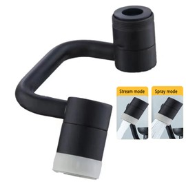 LikeHome 1080° Rotating Faucet Extender Aerator,Solid Brass Universal Splash Filter Faucet,1080 Big Angle Swivel Faucet Aerator Sink Attachment,Dual-Function 2-Flow Sprayer,Matte Black