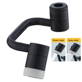 LikeHome 1080° Rotating Faucet Extender Aerator,Solid Brass Universal Splash Filter Faucet,1080 Big Angle Swivel Faucet Aerator Sink Attachment,Dual-Function 2-Flow Sprayer,Matte Black