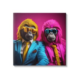 Stupell Industries Pink & Yellow Gorillas Canvas Wall Art by Irena Orlov