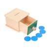 Toddmomy 1 x Montessori Infant Coin Box Wooden Hand Eye