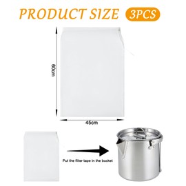Pack of 3 Filter Bags Nylon Nut Milk Bags 60 x 45 cm Hop Filter Shower Bags Reusable Filter Bags Wine Filter Bags for Wine Juice Milk