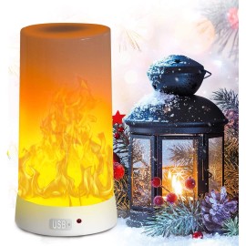 Unbranded LED Flame Effect Light Flame Lamp 4 Mode USB Rechargeable Fire Light Lantern