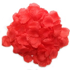 MayaRed 1000 PCS Separated 10 Colors Silk Rose Petals Wedding Flower Decoration (red)