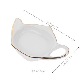 BESTOYARD Set of 4 Ceramic Teapot Shaped Tea Bag Coasters,Candy Saucer Holder Tray, White Rest Dish for Home, Office, Organizing Tea Time