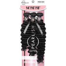 Sensationnel Pearlish multi bundle - french deep deep pearl conditioned 15a soft remy beauty supply sew in or glue on human hair layered lengths (14 16 18 inch, NATURAL)