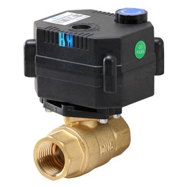 HSH-Flo 1/2" DN15 NPT 2 Way 12VDC 9-24VAC/DC Brass Normally Closed Electrical Position Feedback On/Off Motorized Ball Valve