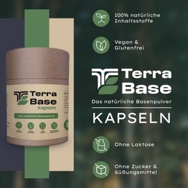 TERRABASE - Base Powder Capsules / 50 Applications / 100% Natural Base Powder / with Magnesium, Calcium, Zinc & Manganese / Vegan, Certified and Sustainable in Cardboard Box