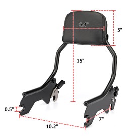 Mofun Short Passenger Backrest Sissy Bar Compatible with Harley Softail Street Bob FXBB,Heritage Classic FLHC FLHCS,Deluxe FLDE,Softail Slim FLSL 2018-2025,Gloss Black