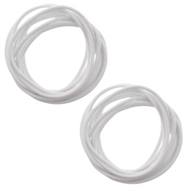 Topkids Accessories 24pc Gummy Bracelets Rubber Bangles Kids Party Bag Favour Fillers Jelly Jewellery Wrist Bands 80s Neon 90s Fancy Dress Fashion Wristbands (White)