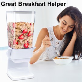 Zeadesign Cereal Dispenser Countertop, Cereal Containers Storage, 5L Organization and Storage Containers for Kitchen, Dry Food Dispenser for Rice, Grains, Nuts, Snack,Oatmeal, Pet food, White, 3Pc