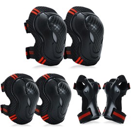 Adjustable Kids Knee Pads Elbow Pads Wrist Guards Set for 3-8 Years Child Protective Gear Set for Roller Skates,BMX,Bike,Cycling, Skateboard, Inline Skating, Scooter Riding Sports,Football