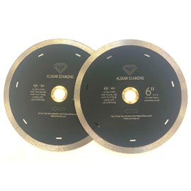 (2 Pack) Alskar Diamond J-Slot 6 inch Dry/Wet Diamond Blade with Slots for Cutting of Porcelain and Ceramic Tile (6" (2 pcs))