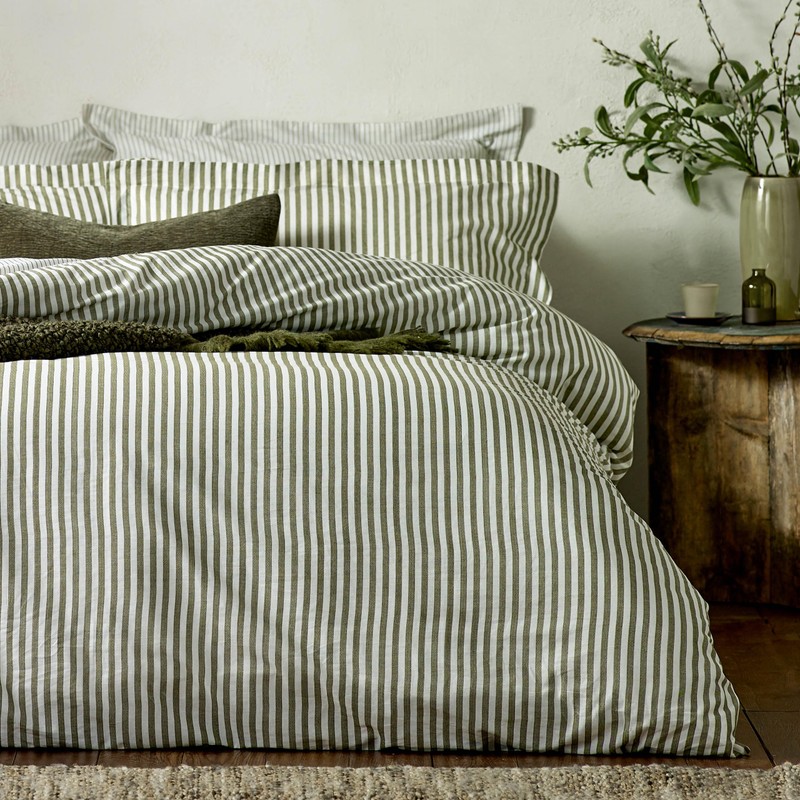 Yard Hebden Mélange Stripe Pillowcases – 100% Cotton Breathable Oxford
