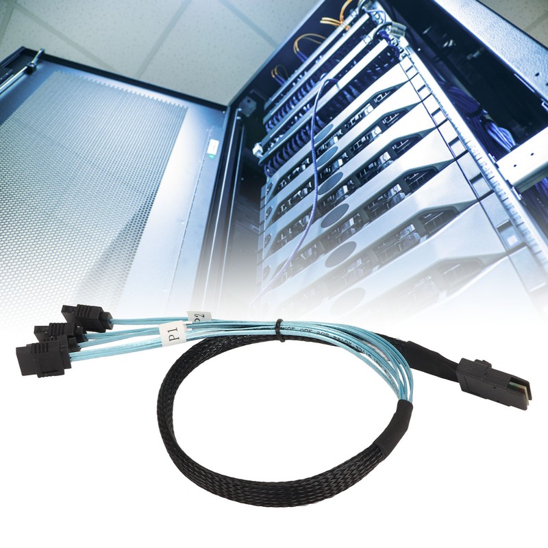 Mini SAS to 4 SATA Cable 7Pin 12Gbps Tinplated Copper