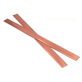 2PCS C110 Copper Flat Bar, 1/8" Thickness x 1" Width x 15.7" Length Copper Flat Bar Stock, 3mm x 25mm x 400mm Suitable for DIY Battery Connection, etc.