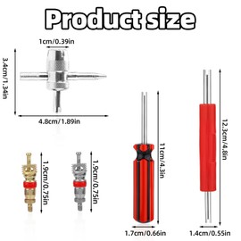 BOXOB 23pcs Tire Valve Stem Tool Kit, 4 in 1 & Double & Single Head Valve Core Remover Installer Wrench for Car, Truck, Motorcycle, Bicycle, ATV