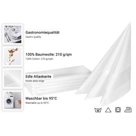 Zollner 063 Damask Fabric Napkins Cotton 2 Sizes Atlas Edge, Set of 6, 40 x 40 cm